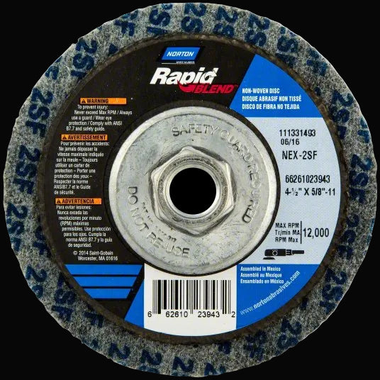 4-1/2 x 5/8 -11 - 2SF NEX Bear-Tex Rapid Blend Non-Woven T27 Disc # 66261023943