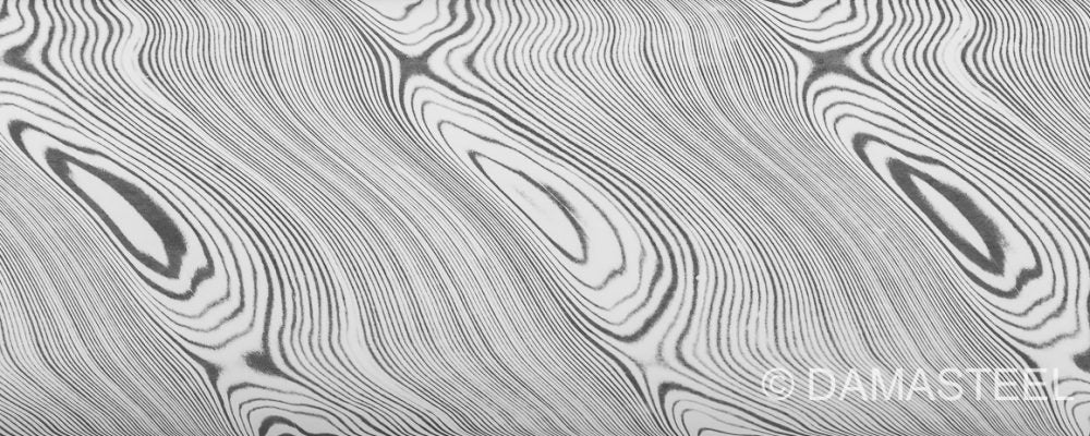 .125" x 1-1/4" Sparse Twist™ Damasteel **Sold by the Inch**